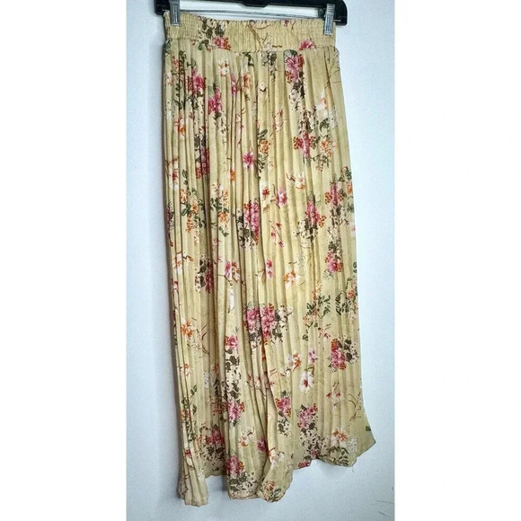 NWT Diya Palazzo Flowy Pleated Pants Wide Leg Floral Tropical Small beach summer - Picture 2 of 9